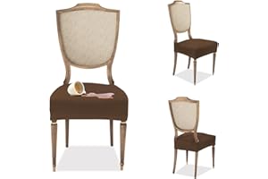 BANZAII TEXTILE INNOVATOR ONLINE Banzaii – Coprisedia Antimacchia senza Schienale – Coprisedia solo Seduta per sedie da cucina, sala da pranzo, cerimonia, ristoranti – 4 Pezzi Marrone Made in Italy