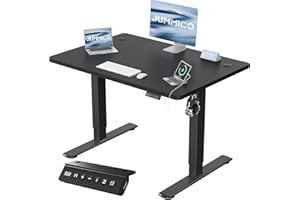 JUMMICO - Scrivania elettrica regolabile in altezza con presa USB 90 × 60 cm, scrivania regolabile in altezza, tavolo ergonomico da seduta/in piedi, piano regolabile per computer, scrivania in piedi