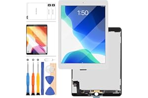 LADYSON For iPad Air 2 9.7" 2nd Gen A1566 A1567 LCD Display Touch Screen Assembly Replacement Pat Kits, Tablet Front Panel & LCD Screen Repair,with Free Tools+ Screen Protector (White)