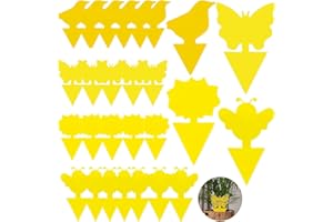 FHISKUNYU 50 Piezas Atrapamoscas Adhesivos, Trampa de Moscas Enchufables Trampas Pegatinas Mosquitos contra Pulgones Mosquitos, para Plantas en Macetas de Jardín