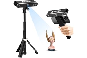 Revopoint Escáner 3D de 0,05 mm de precisión Pop 2 3D Binocular, Tira infrarroja 10 fps, Velocidad de escaneo, escáner 3D para Impresora 3D, para Win 8/Win 10, Mac OS 10.15, iOS 11