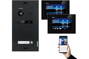 Nonic Balter EVO Video-Türsprechanlage WLAN Set 1 Familienhaus (1x Türstation mit Kamera Schwarz, 1x Touchscreen 7 Zoll LCD-WiFi-Monitor, 1x Touchscreen 7 Zoll LCD-Monitor, Smartphone APP Funktion)