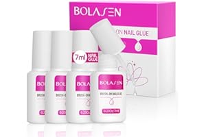 BOLASEN 28ML Colle Faux Ongles Extra Forte, Colle pour Faux Ongles Rapide avec Pinceau, Colle a Faux Ongles pour Ongles Acryliques, Professionnelle Colle Ongle, Longue Duré Colle Capsule Ongle