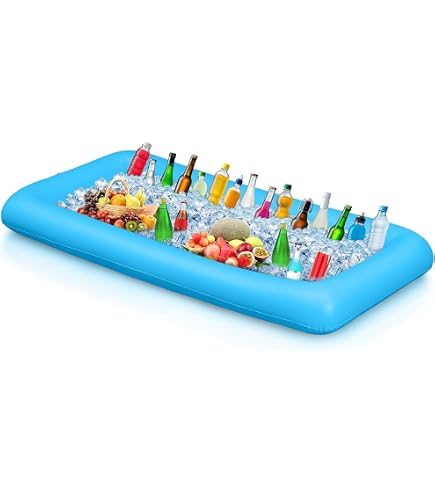 casa.pro Bar Flottant Gonflable Pratique pour Piscine Pool Party Plage avec 6 Porte-Gobelet et Grand Compartiment PVC Diamètre 60 cm Blanc