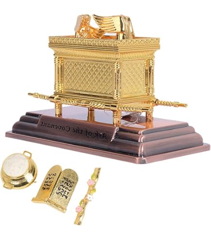 BRTAGG Mini Ark Of The Covenant & 7-Branch Menorah Set - Small Metal Judaism Decor