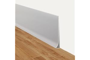 GENERICO Battiscopa PVC Semiflessibile, Inattaccabile da Muffe, Tarli e Parassiti, Vendita a Metro Otto varianti tonalità/colore (GRIGIO CHIARO)