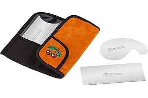 "KIRSCHEN" Werkzeuge 3823000 - Juego de 3 cuchillas de tracción: rectangulares, huecas, redondas, cuello de cisne, en elegante bolsa de gamuza, fabricado en Alemania