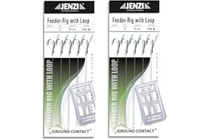 BLNTACKLE76 Set: 2 Packungen insgesamt 10 Stück Method Feeder von Jenzi - Vorfächer/Rig Hakengröße 6 oder 8 +gratis Petri Heil! Aufkleber