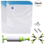 Kit Sacs Sous Vide Alimentaires Avec Pompe Manuelle - Sacs Réutilisables PA+PE Pour Conservation