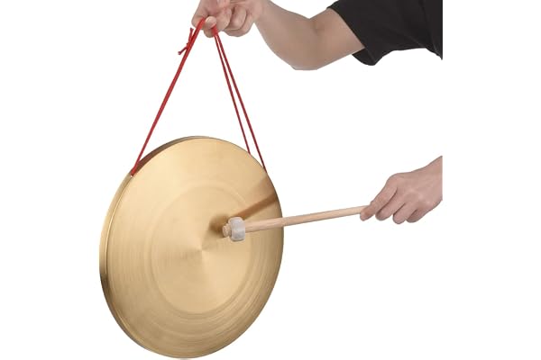 Ericetion 32 Cm Hand Gong Cymbals Brass Copper Gong Chapel Opera Percussion Instrument avec Marteau Rond