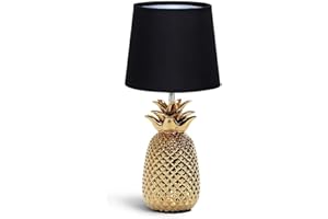 ‎AIGOSTAR Aigostar Nachttischlampe, Tischlampe Keramik Tischleuchte Lampe für Nachttisch Beistelltisch Dekolampe Nachttischlampe Stoffschirm Gold Modern E14 H36cm