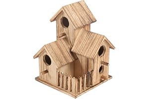 LUCKLY Oiseaux Sauvages Suspendue Distributeur pour Ménagère Co Maison Oiseaux Nichoir en Bois Nichoir Mésange Niche Oiseaux Exterieur