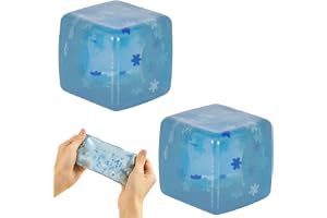 HhBdy 2 stycken squishy cube stressboll, stressleksak, snöflinga antistressleksak, klämbar stressboll, långsam studsning antistressboll för autism hos barn och vuxna (4,5 cm)