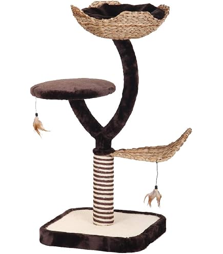 Tiragraffi Cat's Flower Con Due Cestini In Giacinto D'acqua | Robusto E Stabile, Alto 130 Cm