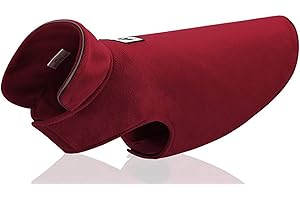 Morezi Cozy Fleece Dog Coats Puppy Clothes Elastic Belly Vest Waistcoat Winter Warm Jacket Reversible Dog Coat for Small Medium Large Dogs - Red - S