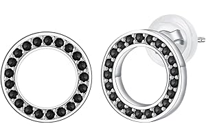 Arrebol Orecchini Donna Argento Sterling 925 Orecchini Anallergici con Bianco/Nero Zirconia, Gioielli Originali per Donna Ragazza Sorella Moglie Fidanzata