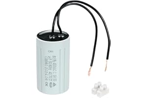 PATIKIL CBB60 8uF Running Capacitors, AC 450V 2 Wires 50/60Hz Cylinder 60x35mm for Water Pumps, Washing Machines Motor Start,1Set