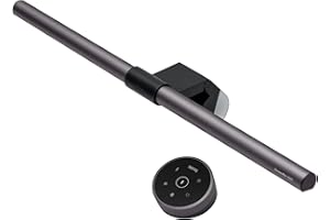 BenQ ScreenBar Halo Monitor Lampe Schreibtischlampe mit Auto-Dimmen und Farbton-Anpassungsfunktionen | Kein Bildschirm Blendung | Intelligente kabellose Steuerung, USB Aufladen Büro Lampe, Grau