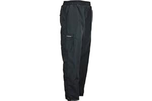 DALSA Mens Trousers with Thermal Lining Elasticated Waist Combat Style Lined Black Trousers Pants