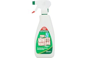 KROZ 500ml White Vinegar Cleaning Spray White vinegar for Cleaning Distilled White Vinegar for Cleaning Spray Bottle easy to use for Glass, Oven and Window Cleaning (Pack of One)