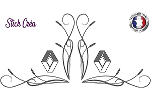 STICK CRÉA 2 Stickers Autocollants décor de vitre Renaul Camion Truck, peganitas, aufkleber (Blanc)