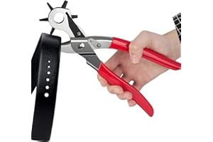 DHinkyoung Leather Hole Punch,Heavy Duty Revolving Eyelet Punch,Handy Belt Piler Professional Piler Tool for Belts, Canvas, Soft Plastics,Shoes, Cards, Watch Bands,Pet Collars