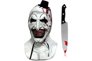SINSEN Adult Terrifier Art the Clown Mask Scary the Killer Clown Joker Mask Halloween Cosplay Full Head Costume Props