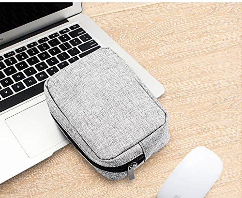 Jukkarri® Elektronikzubehör-Reisekasten für Energy-Banks, USB Drive Shuttle, Kabel Zubehör Tasche Organizer Power Bank Fall, Electronics Zubehör Travel Gear Organisieren Fall, Kabel Management Festplatte Tasche - 7
