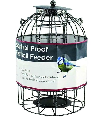 Mangeoire à Oiseaux En Forme De Dôme Anti-écureuils Et Grands Oiseaux - Design Robuste Argenté Pour Jardin - 4