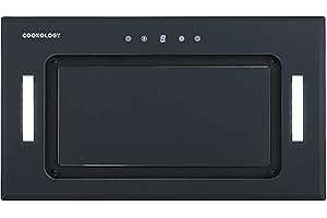 Cookology BUGL520BK/A+ Energy A+ Rated Black Glass 52cm Integrated Canopy Cooker Hood