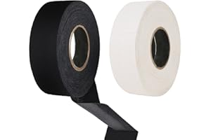 Eterspr 2 Rubans Ruban de Hockey, Ruban Raquette Tennis, Bandes de Hockey en Tissu, pour Poignée de Badminton, Canne de Golf, Hockey à roulettes, 20M, (Noir, Blanc)
