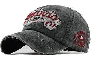 YULOONG Vintage basebollkeps broderi Orlando tvättad denim truckerkeps 100 % bomull solhatt för män kvinnor justerbar storlek