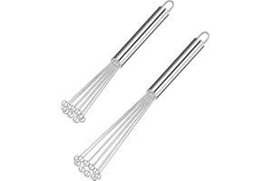 FASBET 2 Stück Edelstahl Kugeln Küche Schneebesen Set Edelstahl Ball Schneebesen Set für Kochen, Mischen, Schlagen