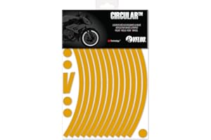 VFLUO - Motorcycle Reflective Wheel Stripes kit, 1 Wheel Rim Stickers Pack, 3M Technology™ - High lateral Visibility, Discreet and Design, Easy Installation