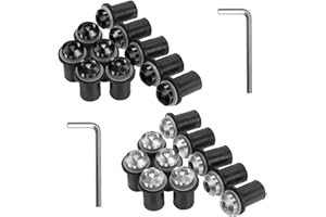 WJUAN 20 Pezzi Dadi per Parabrezza, Carenatura Bulloni in Lega di Alluminio, con Chiave di Montaggio, Dotati di Anello in Gomma, Moto Parabrezza Viti, Adatti per Parabrezza di Moto, Scooter