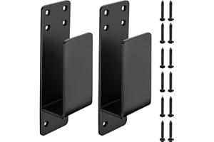 QEAPUG Staffe a barriera della porta, 2 pz 2 x 4 U Staffa ad angolo per 2 x 4 Legname, Staffe di sicurezza ad angolo metallico per serratura di porta rinforzata per garage Barn Scale Door Lock, con vite