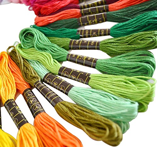 Stickgarn Embroidery Threads Nähgarne Stickerei Basteln Crafts Floss Set 50 Docken Sticktwist 8m 6-fädig Bunt Multicolor für Kreuzstich Basteln Freundschaftsbänder - 6