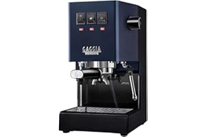 Gaggia Classic E24 Evo Pro Manual Espresso Coffee Machine Maker with Brass Boiler & Solenoid Valve - Classic Blue