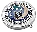 Compact Mirror - Cats on Moon Design - Enamelled Pewterware