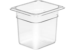 'Camwear Food Pan, Plastic, 1/6 Size, 6 Deep, Polycarbonate, Clear, Nsf (6 Pieces/Unit) by Cambro