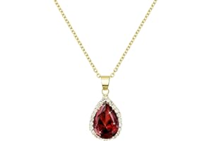 Linawe Crystal Chain Necklace for Women Trendy, Imitation Diamond Pendant, Statement Cubic Zirconia Boho Jewellery Set, 14K Gold/Rose Gold/Silver Birthstone Necklace