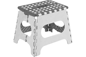 Acan Tradineur - Taburete Plegable Multiusos - PVC - Escalera Infantil Antideslizante - Altillo para Baño o Cocina - Reposapiés para Niños - Máx. 150 kg (Blanco - 27 x 29 x 22 cm)