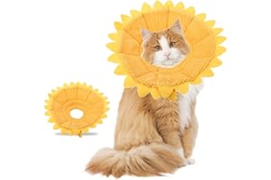 Smandy Schutzkragen Halskrause Pet Recovery E Collar Baumwolle Sunflower Collar Neck Cone Kegelkragen Pet Protective Collar für Hund und Katze (29-35cm)