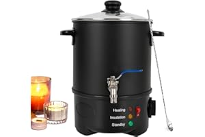 LIROPAU Elektryczny garnek do topienia wosku, 4 l, szybkie nagrzewanie, nieprzywierający wosk do topienia, z wylewką rdzenia grzewczego i regulatorem temperatury, wtyczka UE