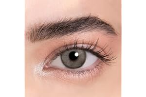 BIO-ESSENCE MISLENS Pack Lentillas de Hidrogel blandas 1 par Lentes de contacto color gris sin graduación. Duración: 12 meses. De regalo estuche y 10ml de solución (GRIS ESPACIAL)