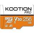 KOOTION 256 GB Micro SD Card, 4K Camera Pro, UHD Video for GoPro, Action Camera, Drone, Smartphone, R/W up to 100/35 MB/s MicroSDXC Memory Card UHS-I U3 A1 V30
