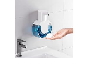 ‎FANTICTAS Fantictas Seifenspender Automatisch Wandbefestigung 420ML Elektrischer Soap Dispenser No Touch Schaumseifenspender Sensor ABS Kunststoff Seifenschaumspender mit USB Wiederaufladbar, IPX5 Wasserdicht