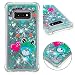 Produktbild Misstars Glitzer Flüssig Hülle für Samsung Galaxy S10 Lite/ S10e, Bling Transparent Weich TPU Silikon mit Muster Grün Frosch Design Backcover Ultra Slim Kratzfeste Stoßfest Schutzhülle