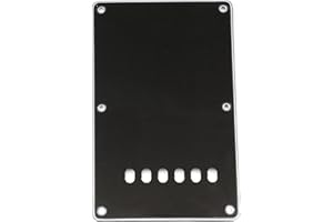 Musiclily 6 Agujeros Tapa de Trémolo Placa Trasera para Guitarra China Made Squier,3 capas Negro