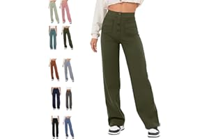 BAWUTZ Pantalon Stretch décontracté Taille Haute pour Femme, Pantalon Droit Taille Haute avec Poches, Pantalon Stretch décontracté, Pantalon Taille Haute Super élastique, Pantalon Droit